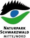 Logo Naturpark Schwarzwald Mitte/Nord zeigt ein grafisches Auge in schwarz, blau und grün