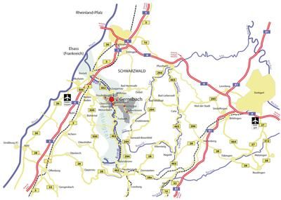 Karte Lage Gernsbach