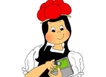 Zeichnung eines Mädchens mit rotem Bollenhut