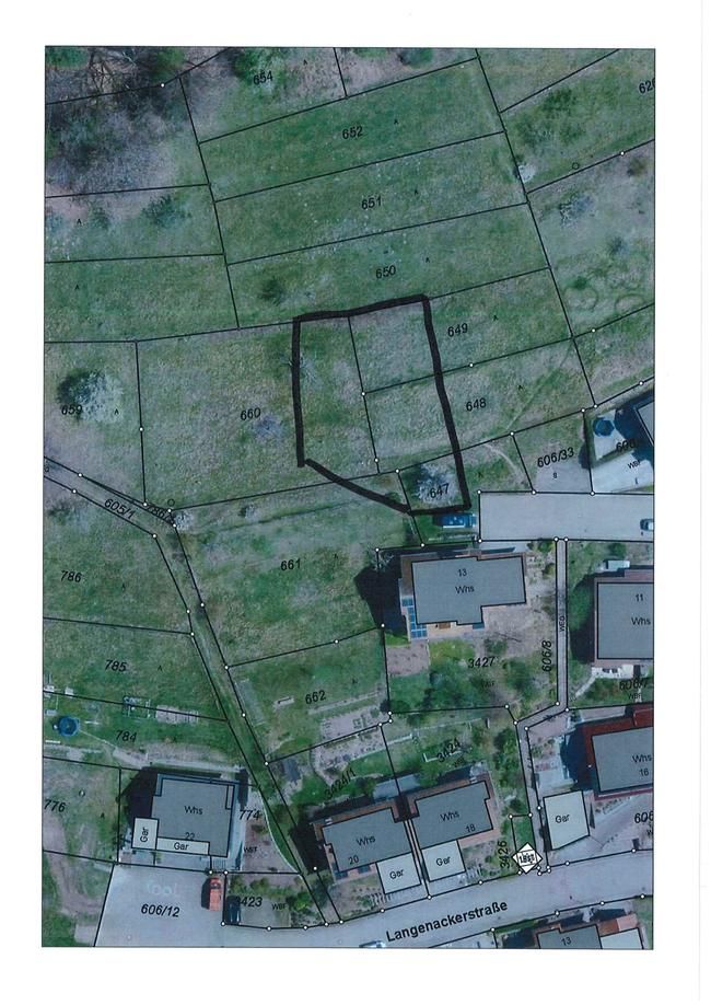 Grundstück, Wiese mit Büschen, Luftbild