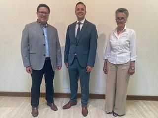 Bürgermeisterkandidaten v. l. n. r.: C. Wagner, J. Christ, S. Rohm