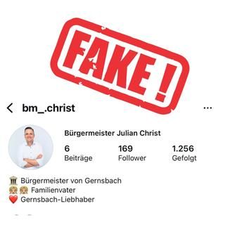 Ausschnitt aus Social Media Fake Acoount