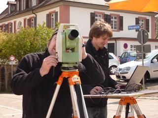 Vermessung beim Storchenturm Vermessung des Turmes