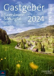 Titelseite Gastgeberkatalog 2023 Baiersbronn und Murgtal - Blick auf eine Heuhütte