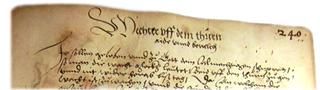Auszug aus dem Satzungs- und Eidbuch der Stadt Gernsbach aus dem 16. Jahrhundert