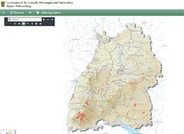 Auszug aus der Karte Landesanstalt für Umwelt, Messungen und Naturschutz Baden-Württemberg