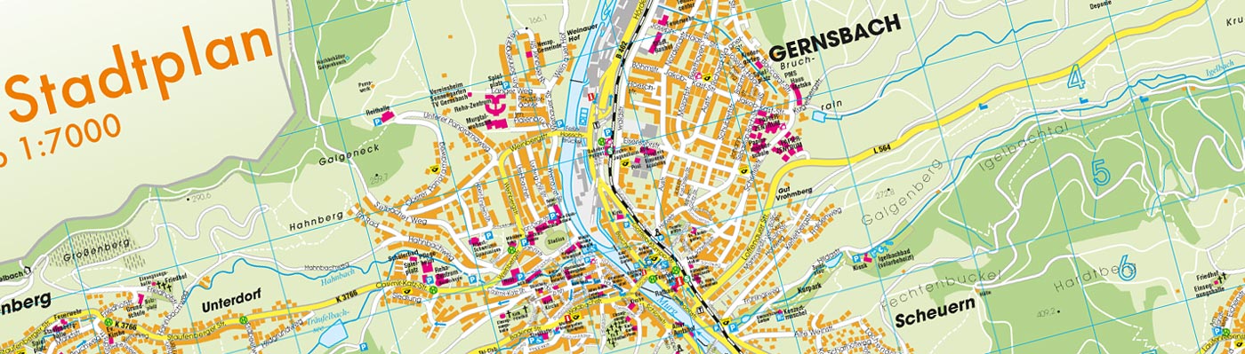 Ausschnitt Stadtplan Gernsbach