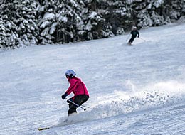 Skifahrer auf der Piste