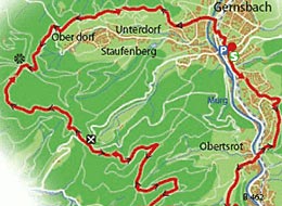 Karte Grafik Mountainbiketour Vierwäldertour