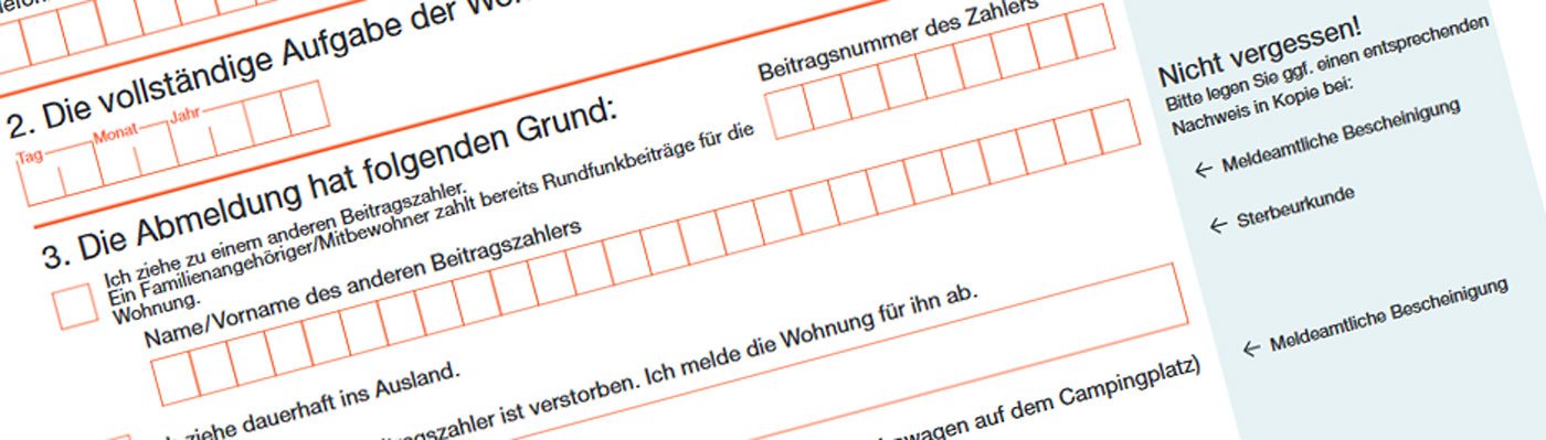 Blick auf ein Formular