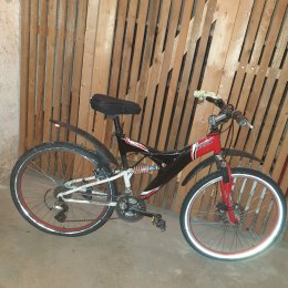 Jugendfahrrad in weiß, schwarz, rot