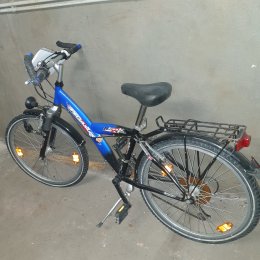 Kinder- und Jugendfahrrad in blau, schwarz
