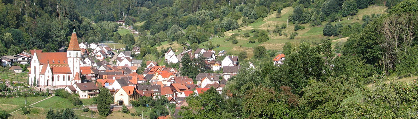 Ortsteil Reichental Blick auf Reichental im Zentrum die St. Mauritiuskirche