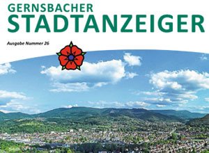 weiter zu Amtsblatt-Stadtanzeiger online Titelseite Gernsbacher Stadtanzeiger mit Blick auf Gernsbach