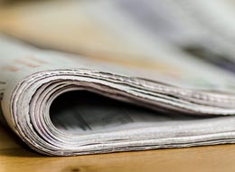 Zeitung Nahaufnahme einer gefalteten Zeitung