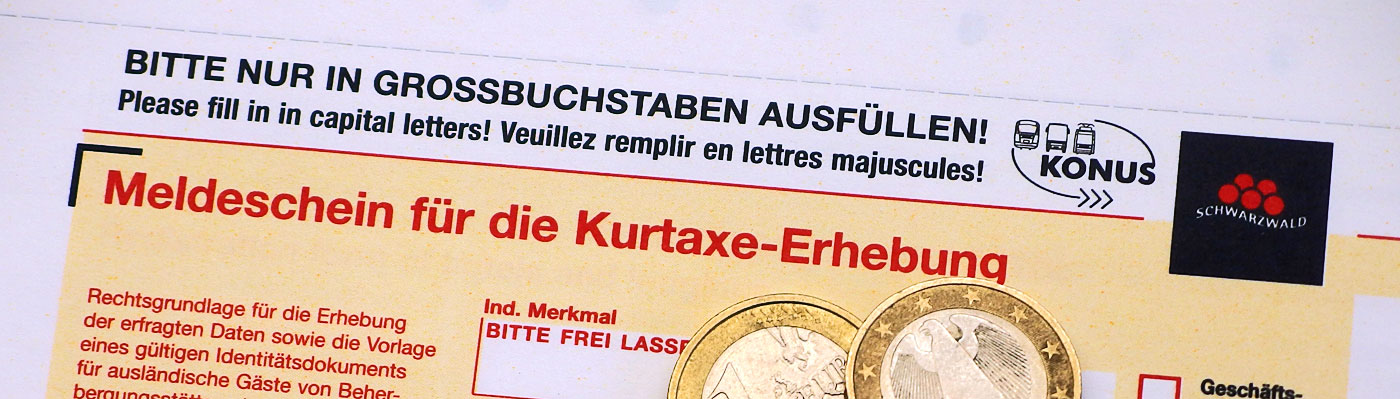 Meldeschein Teil eines Meldescheines mit der KONUS-Gästekarte