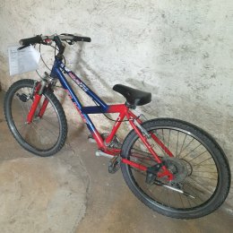Kinder- und Jugendfahrrad in blau, rot