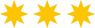 Logo 3 Sterne Logo Grafik drei Sterne der Klassifizierung des Deutschen Tourismusverbandes